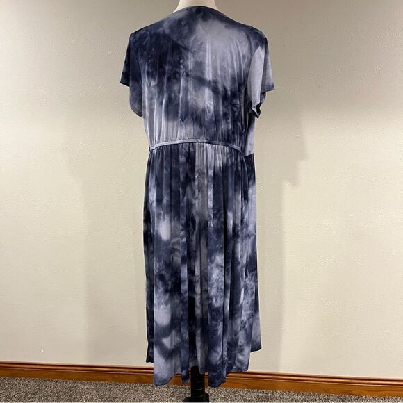 Lane Bryant short sleeve Tie-Dye fake Wrap plus size midi Dress size 18/20 - Picture 7 of 14